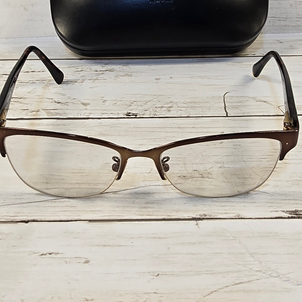 Coach HC 5066 Eyeglasses Satin Brown Dark Tortoise Cat Eye Frames 53-16-135 Case - Picture 8 of 9